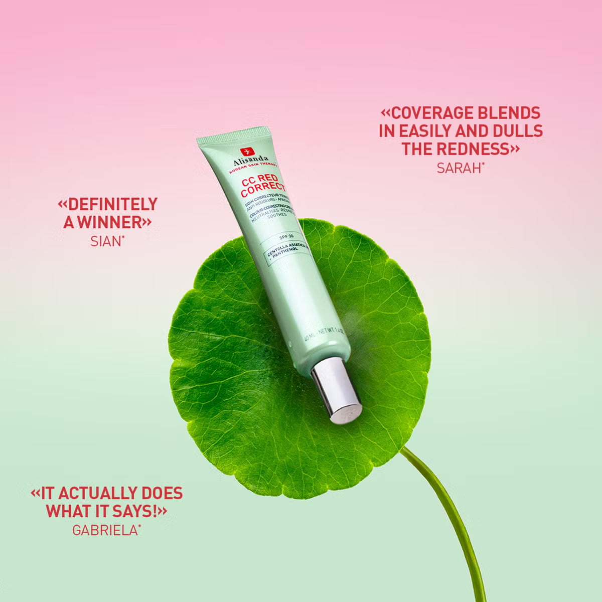 🍀CC Red Color Correcting SPF 25 Green Pigment Cream, Neutralizes Redness, Calms Skin, Lightweight, Tone‑Perfecting Primer, Korean Skincare