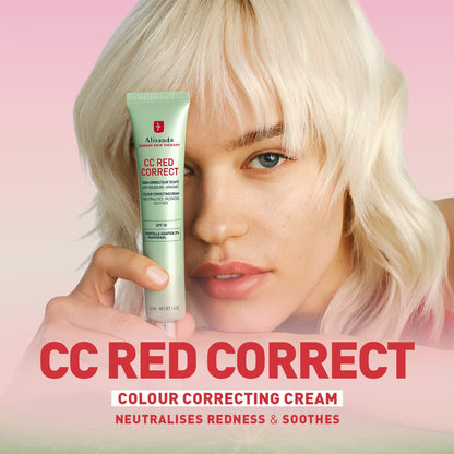 🍀CC Red Color Correcting SPF 25 Green Pigment Cream, Neutralizes Redness, Calms Skin, Lightweight, Tone‑Perfecting Primer, Korean Skincare