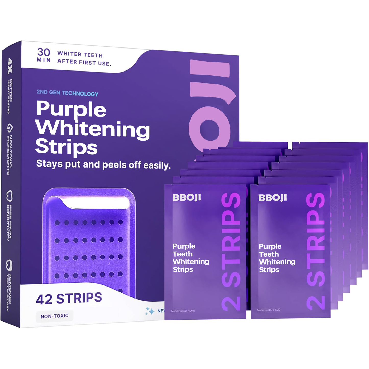 Purple Teeth Whitening Strips | Fast, Gentle & Peroxide-Free Whitening