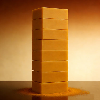 Alisanda™ soap : Rich in Vitamin C, retinol, collagen, and turmeric—a Japanese-made complex formula, fortified with hyaluronic acid and Vitamin E.