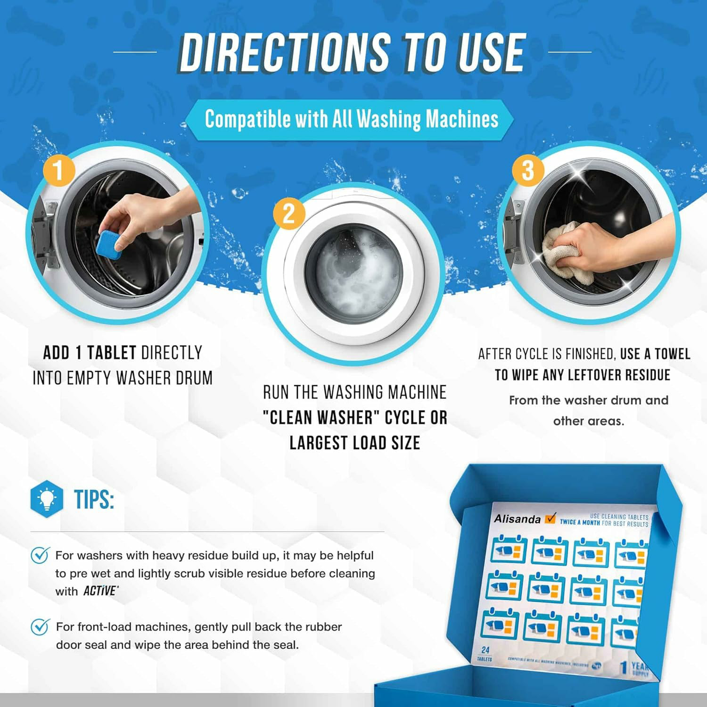 🔥Final 3 Hours: 60% OFF-🫧Eco-Friendly Washing Machine Cleaner Fights Pet Odors & Hair Build-Up for Fresh Clean Machines