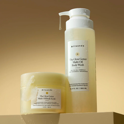 ✨The Glow Getter Bundle:Enriched with linoleic acid plant oil, sugar crystals, 20% glycerin, squalane, shea butter, and plant peptides, it helps firm the skin, promoting a healthy, radiant glow while leaving it more hydrated and plump.