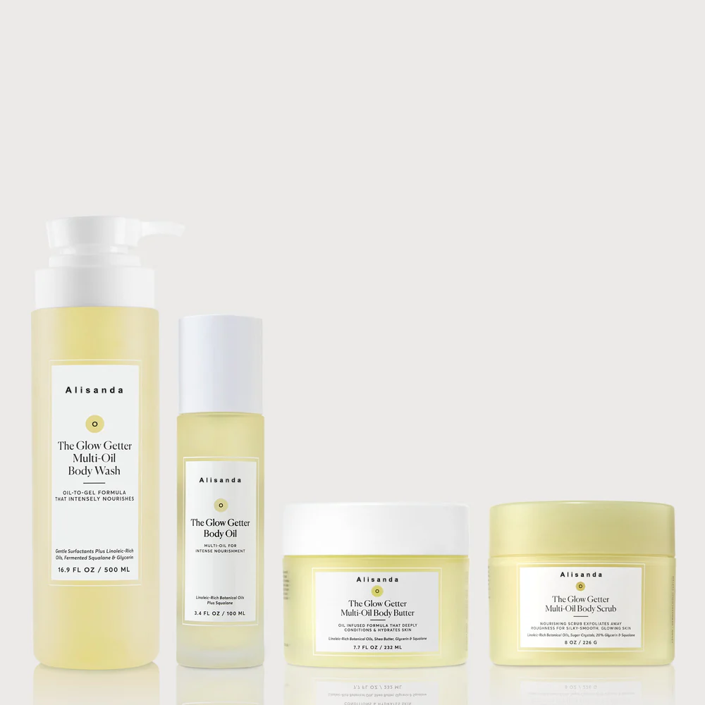 ✨The Glow Getter Bundle:Enriched with linoleic acid plant oil, sugar crystals, 20% glycerin, squalane, shea butter, and plant peptides, it helps firm the skin, promoting a healthy, radiant glow while leaving it more hydrated and plump.